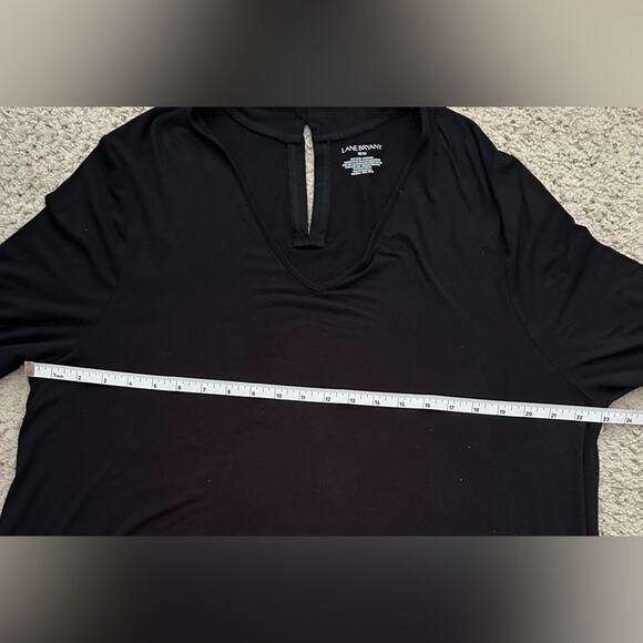 1-Lane Bryant SZ 22/24 long sleeved black v neck with chocker style collar - Picture 7 of 8